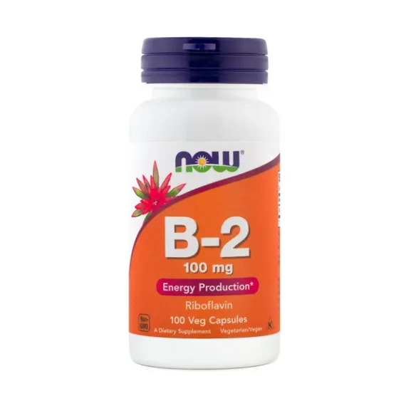 NOW, Vitamin B-2 100 mg, 100 kapsul