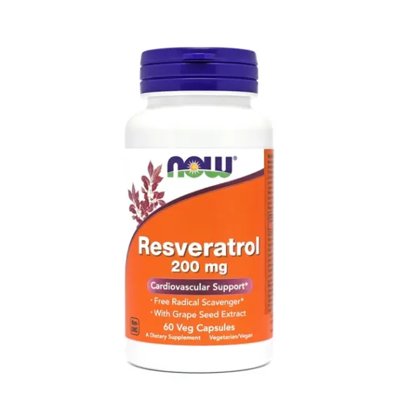 Now, Naravni resveratrol 200 mg, 60 kapsul
