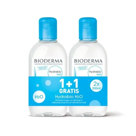 Bioderma, Hydrabio H2O, micelarni losjon za čiščenje dehidrirane kože, 250ml 1+1 gratis
