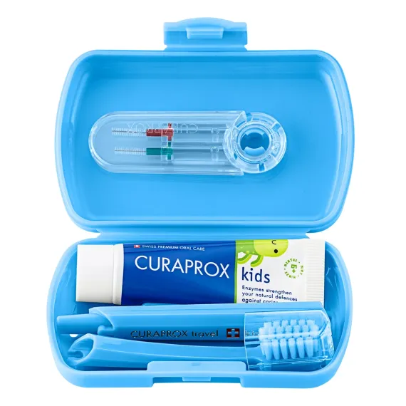 Curaprox, Potovalni set Kids. moder 6 - 12 let