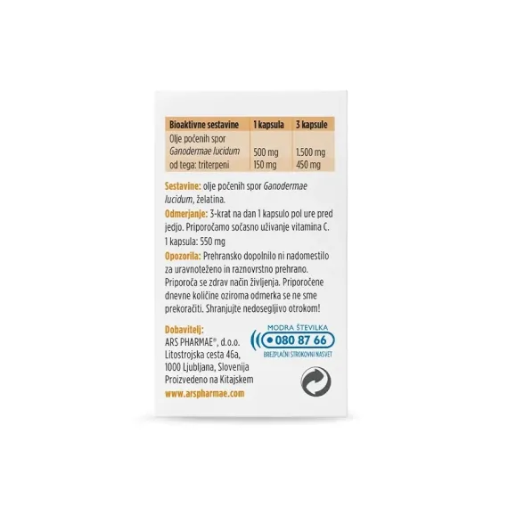 Ars Ganoderma 500, 30 kapsul