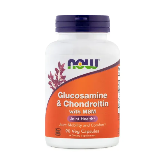 NOW, Glukozamin & hondrotin z MSM, 90 kapsul