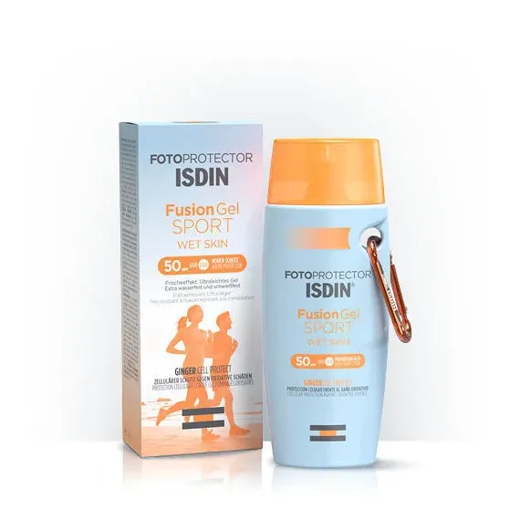 Isdin, Fotoprotector Fusion Gel SPORT Wet skin za telo za zaščito pred soncem ZF50+, 100ml