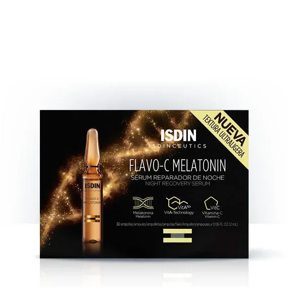 Isdin, Isdinceutics Flavo-C Melatonin nočni obnovitveni serum, 2 ml, 10 ampul