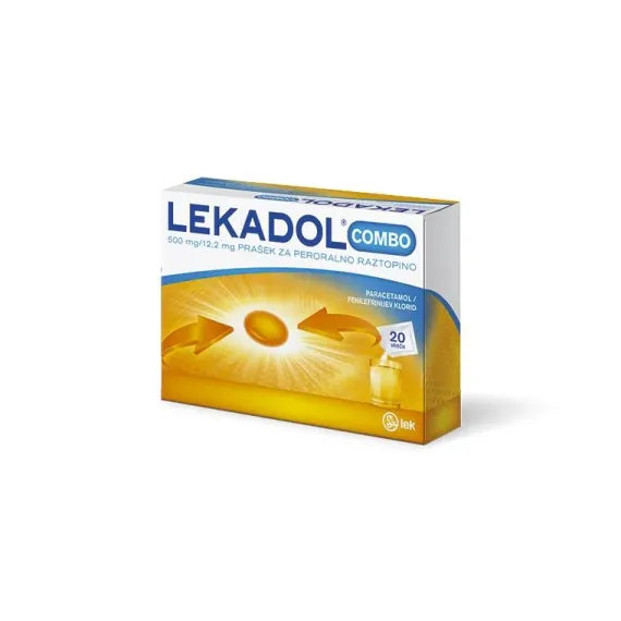Lekadol Combo 500 mg/12,2 mg prašek za peroralno raztopino, 20 vrečic