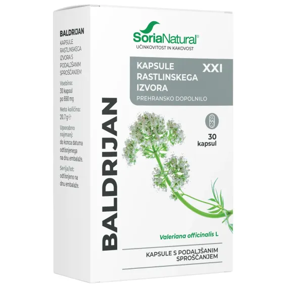 Soria Natural, Baldrijan XXI kapsule s podaljšanim sproščanjem, 30 kapsul