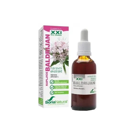 Soria Natural, Baldrijan XXI kapljice brez alkohola, 50 ml