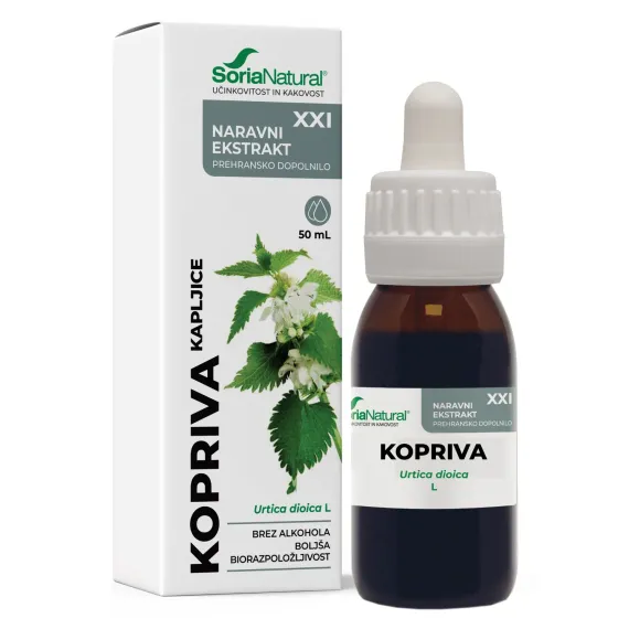 Soria Natural, Kopriva XXI kapljice brez alkohola, 50 ml