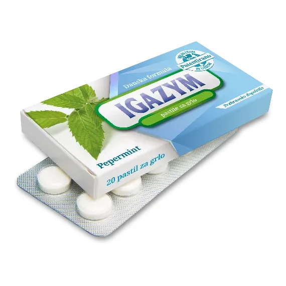 Igazym pepermint, pastile za grlo s protitelesi in lizocimom, 20 pastil