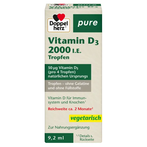 Doppelherz, Pure vitamin D3 2.000 I.E. kapljice, 9,2 ml
