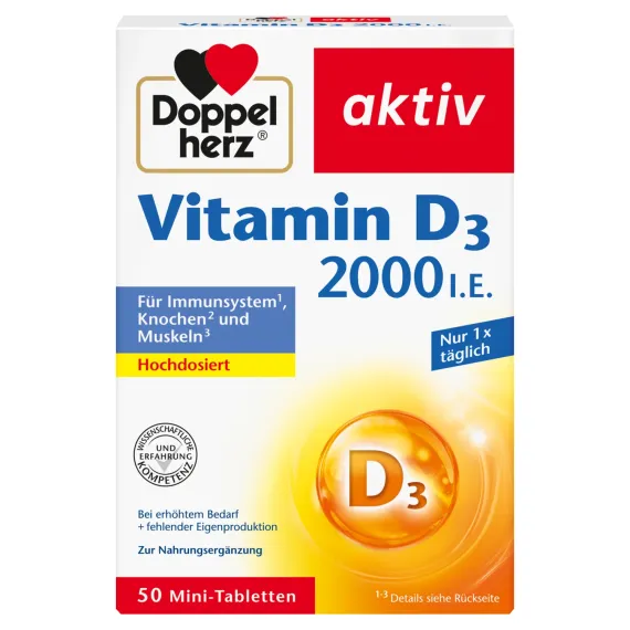 Doppelherz, Aktiv Vitamin D 2.000 I.E. tablete, 50 tablet