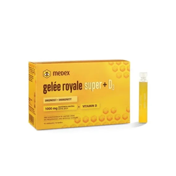 Medex, Gelée Royale Super + Vitamin D3, 9 ml, 10 fiol