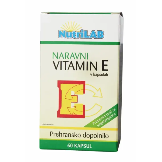 NutriLAB, Naravni vitamin E, 60 kapsul