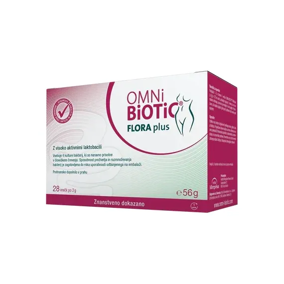 Omni-Biotic, Flora Plus prašek v vrečkah, 2 g, 28 vrečk