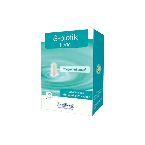 NaturaMedica, S-biotik Fote, 15 vegetarijanskih kapsul