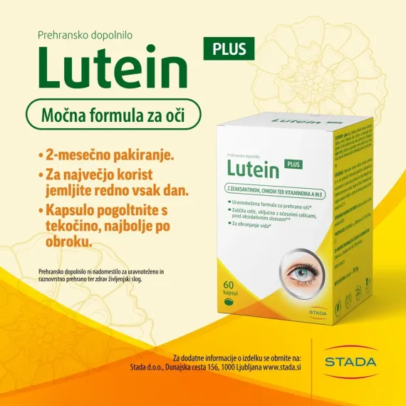 Lutein, Plus mehke kapsule, 60 kapsul