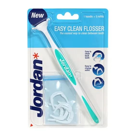 Jordan, Easy Clean Flosser zobna nitka z držalom, 6 lokov