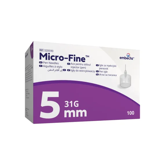 Embecta, Micro-Fine igla za peresnike 5 mm G31, 100 igel