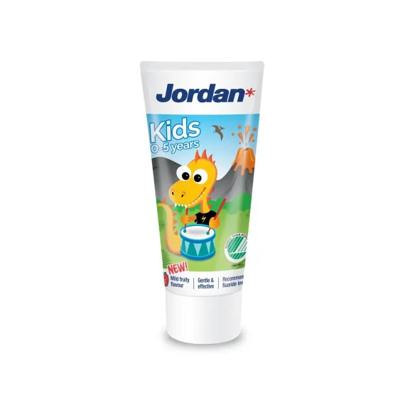 Jordan, Kids zobna pasta z blagim sadnim okusom 0 - 5 let 500 ppm F, 50 ml