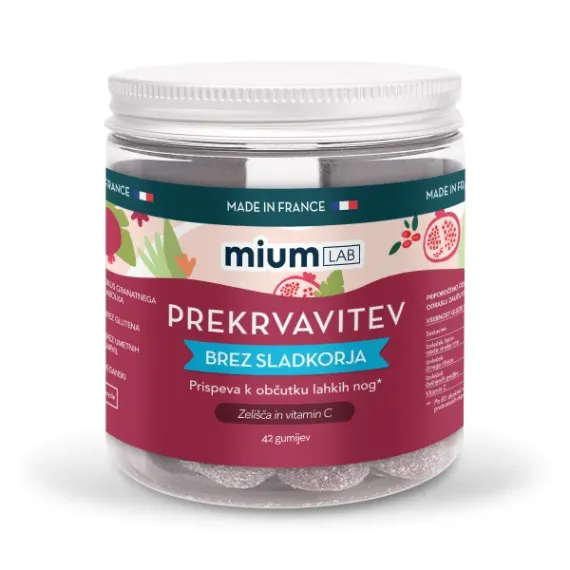 Mium Lab, Prekrvavitev gumiji brez sladkorja, 42 gumijev