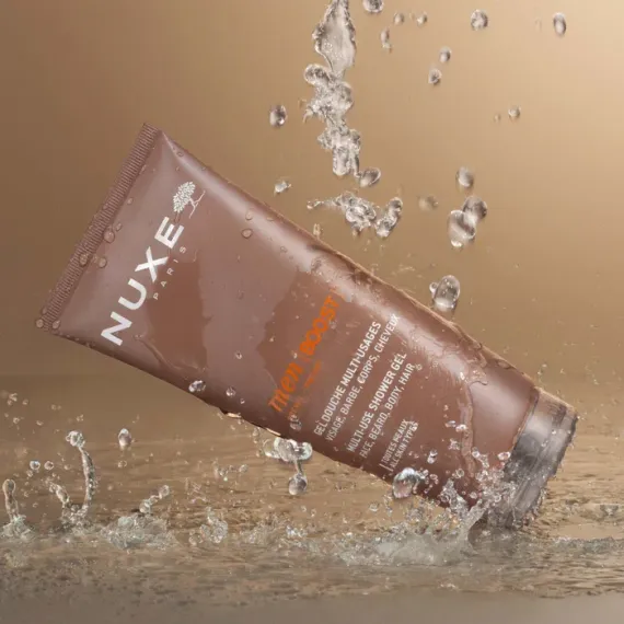 Nuxe, Men Boost gel za prhanje za obraz, brado, telo in lase, 200 ml