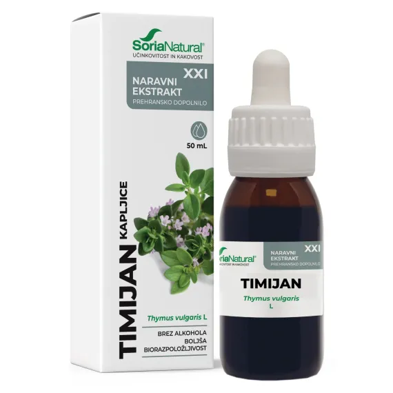 Soria Natural, Timijan XXI kapljice brez alkohola, 50 ml