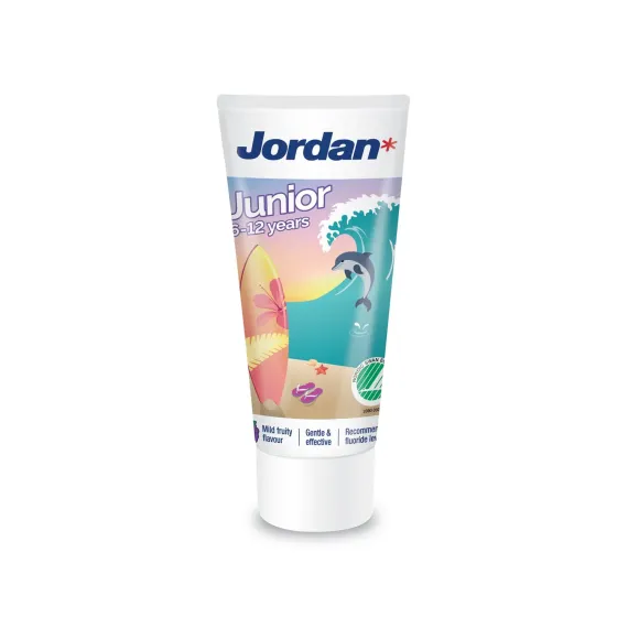 Jordan, Kids zobna pasta z blagim sadnim okusom 6 - 12 let 1450 ppm F, 50 ml