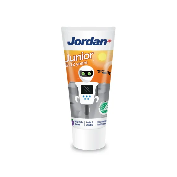 Jordan, Kids zobna pasta z blagim sadnim okusom 6 - 12 let 1450 ppm F, 50 ml