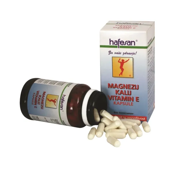 Hafesan, Magnezij + Kalij + Vitamin E kapsule, 60 kapsul