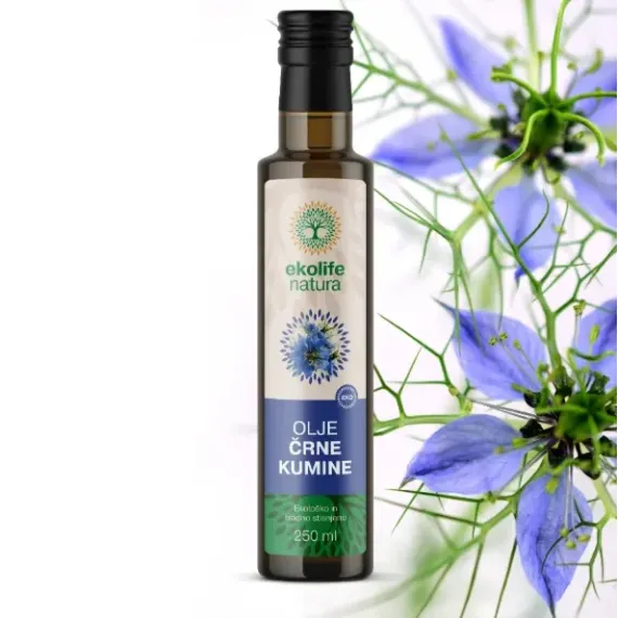 Ekolife Natura, olje črne kumine ekološko hladno stiskano, 250ml
