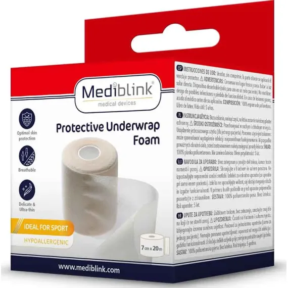 Mediblink, Zaščitna podbandažna pena 7 cm x 20 m M136, 1 kos
