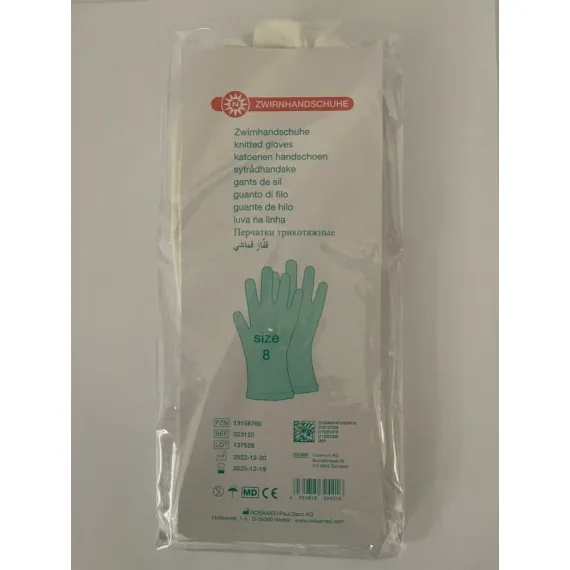 Noba, bombažne rokavice brez patenta, velikost 8 Medium, 1 par