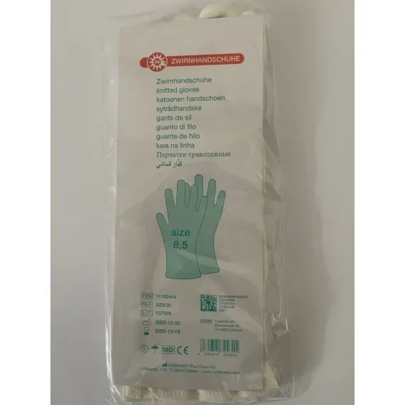 Noba, bombažne rokavice brez patenta, velikost 8,5 Large, 1 par