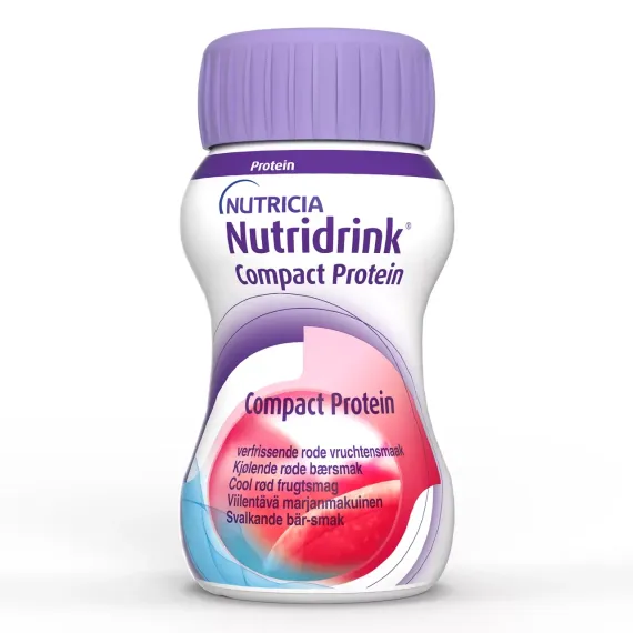 Nutridrink Compact Protein, okus osvežilno rdeče sadje, 125 ml, 4 plastenke