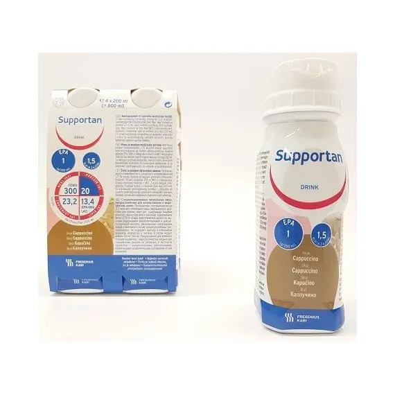 Supportan Drink, okus kapučino, 200 ml, 4 plastenke