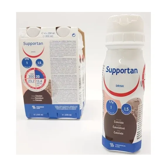 Supportan Drink, okus čokolada, 200 ml, 4 plastenke