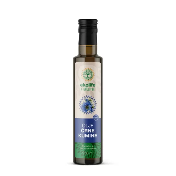 Ekolife Natura, olje črne kumine ekološko hladno stiskano, 250ml