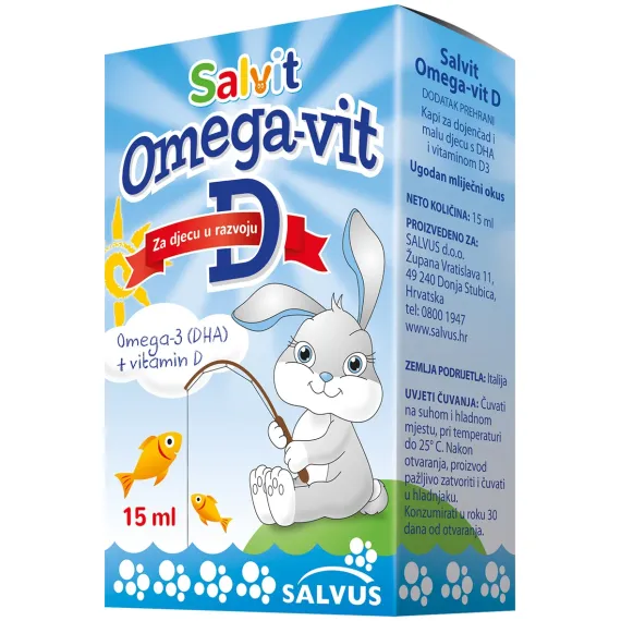 Salvit, Omega-Vit D peroralne kapljice, 15 ml