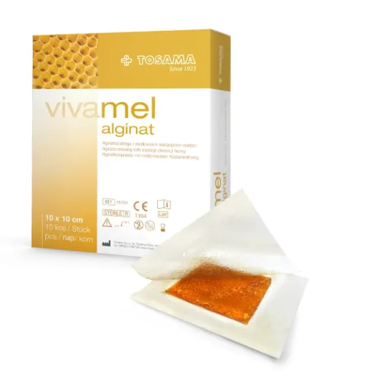 Vivamel, Alginatna obloga z medicinskim medom - 10 x 10 cm, 10 kosov