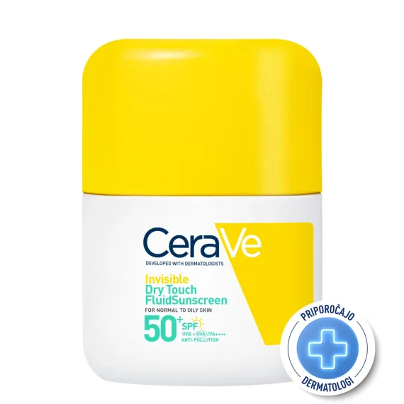 CeraVe, nevidni fluid za zaščito pred soncem Dry Touch ZF50+, 50 ml