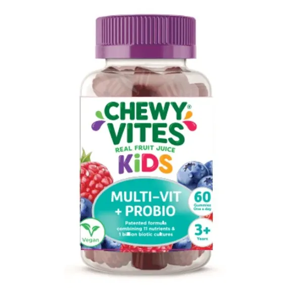 Chewy Vites, Kids Multi-Vit + Bifido + Lakto gumiji, 60 gumijev
