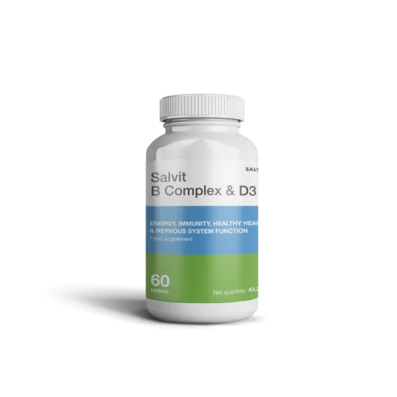 Salvit, B Complex in D3 tablete, 60 tablet