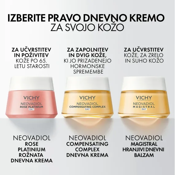 Vichy, Neovadiol rose platinum rožnata dnevna krema za učvrstitev in poživitev kože, 50ml