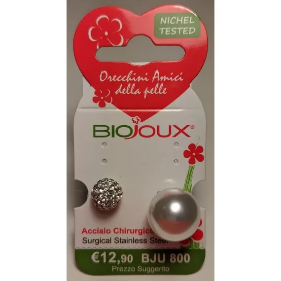 Biojoux, uhani perla in kristalna krogla, BJU800