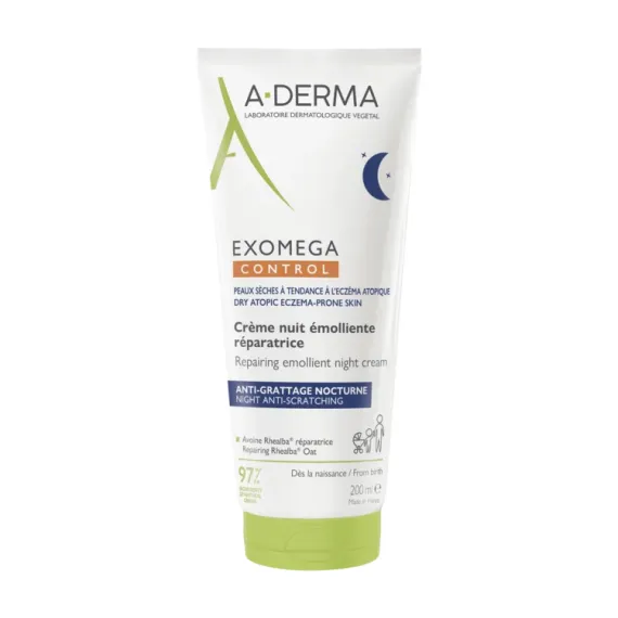A-Derma, Exomega Control Emolientna obnavljajoča nočna krema, tuba, 200 ml