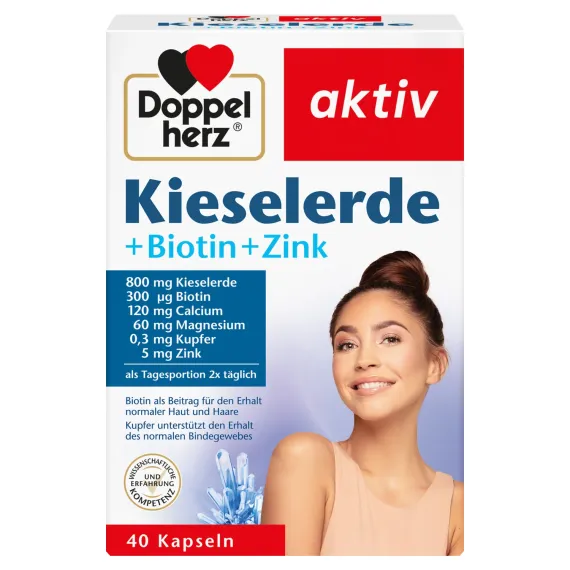 Doppelherz, Aktiv Silicijeva prst + Biotin + Cink, 40 kapsul
