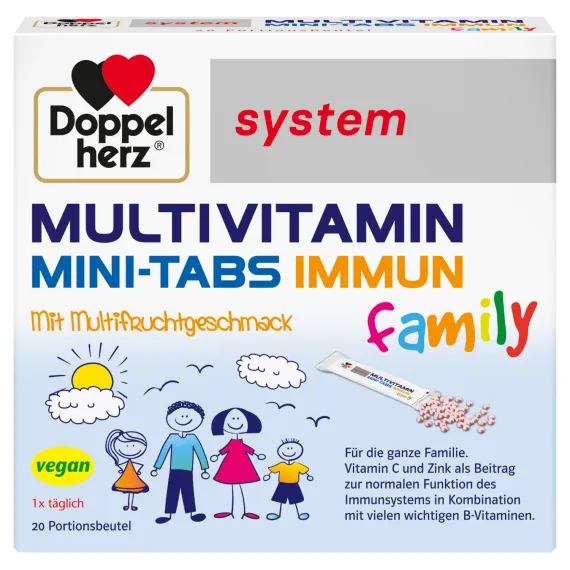 Doppelherz, System Multivitamin Mini-Tabs Immun Family mini tabletke, 20 vrečk
