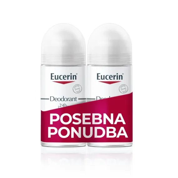 Eucerin, deodorant za občutljivo kožo 24h 50 ml, dvojno pakiranje 50% popust na drugi izdelek