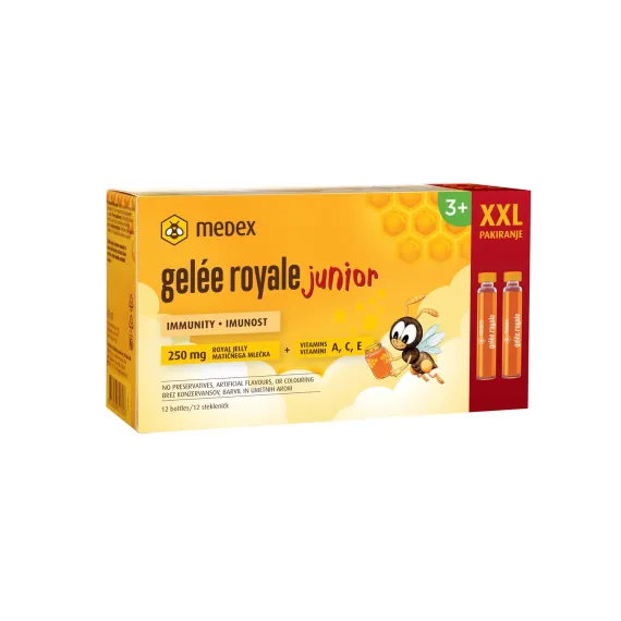 Medex, Gelee royale junior matični mleček 9ml, 12 fiol - 20% izdelka več 