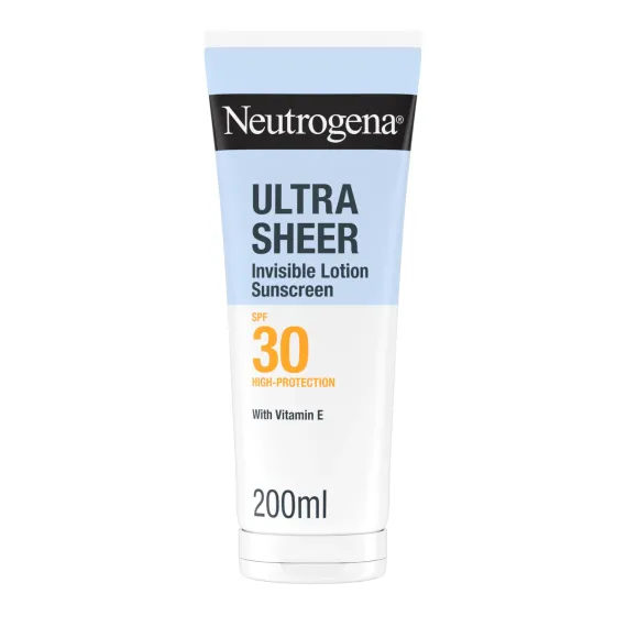 Neutrogena, Ultra Sheer nevidni vlažilni losjon za zaščito pred soncem za obraz in telo ZF30, 200 ml